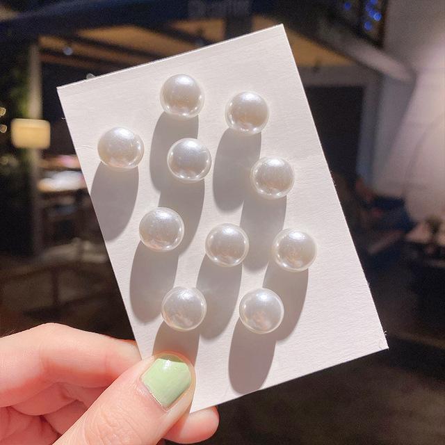 5 /10pcs /Pack Enamel Pins Pearl Neckline Brooches Small Collar Lapel Scarf Buckle Pin Fixed Clothes Invisible Brooch Jewelry Sets