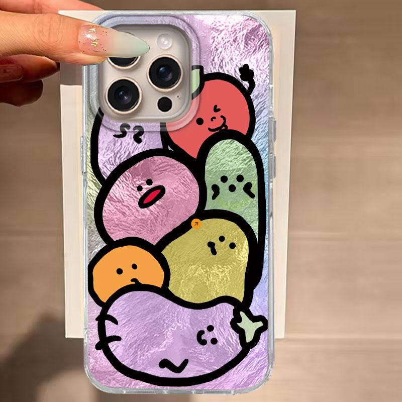 Case For IPhone 16 15 13 Plus Pro Max 7 14 Pro 5G Phone Cover Orange Cat Cartoon For IPhone 16e Protective Silicone Luxury Bag