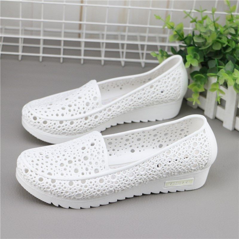 Summer Sandals Anti Slip White Sandals Nurse Lightweight Hollow Work Shoes Casual Women's Sandals
