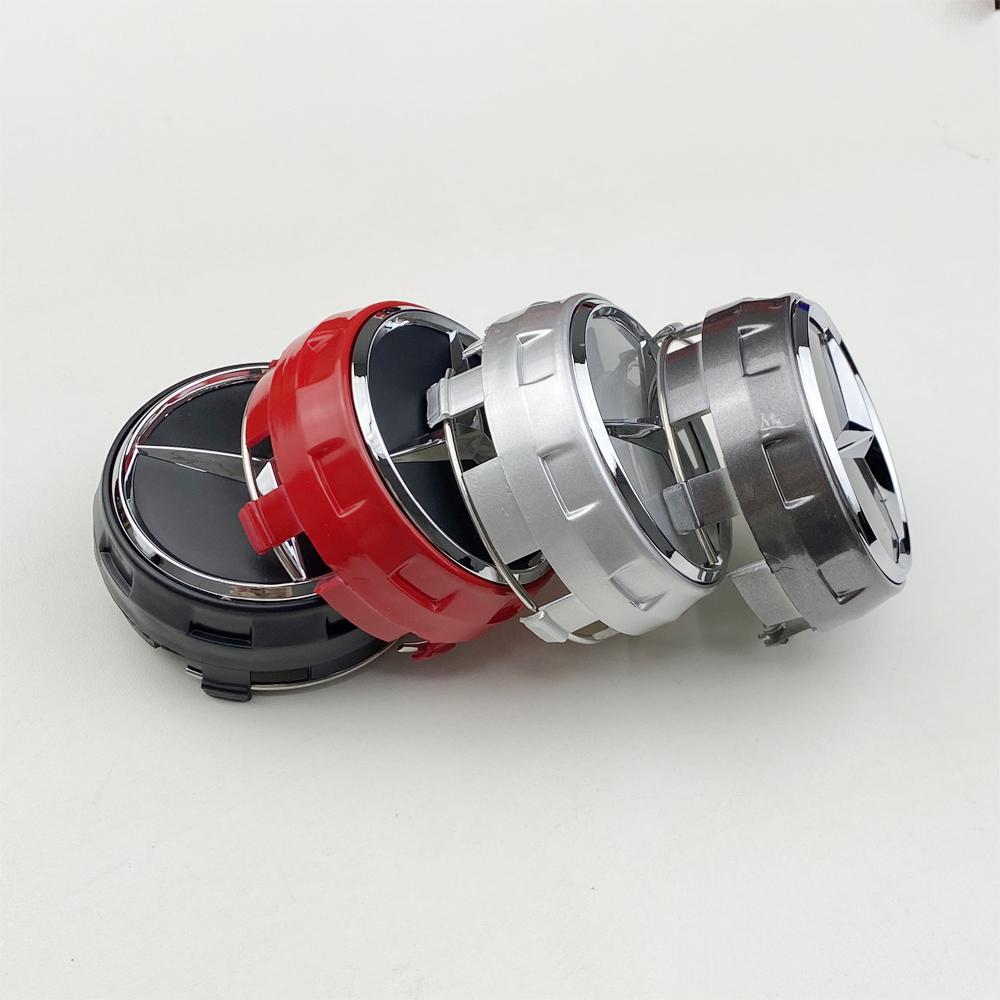 4pcs --XX-75mm Black Red Raised Car Wheel Center Caps Mercedes Benz AMG Styling Caps A0004000900 AT1