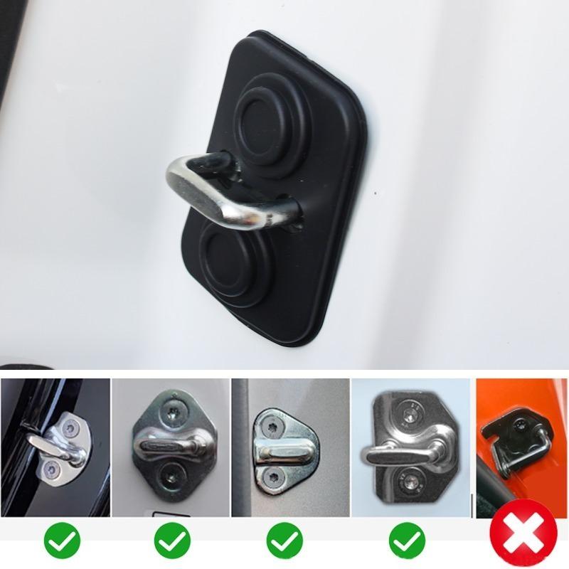Black Silicone Car Door Lock Cover Damper Buffer Pad Auto Latch Shock Absorber Gasket Anti Noise Protection Sticker Styling Part