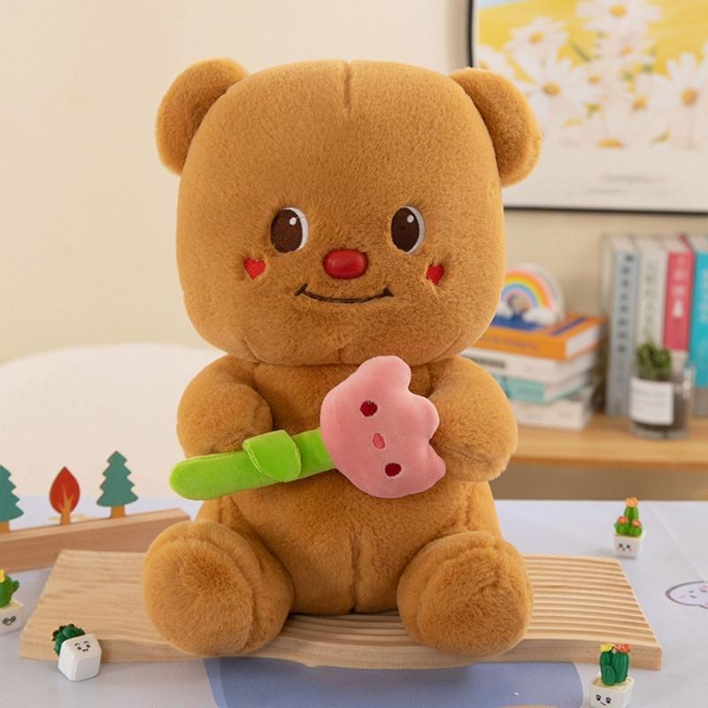 Cute Doll Bear Butter Stuffed Animals Bear Toy Soft Comfortable Bear Doll Early Education Toddlers Toy