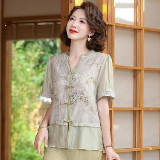

Elegant Summer Suit: Stylish Two-Piece Set for Middle-Aged & Elderly Mothers - 2026 Short Sleeve Edition 2XL