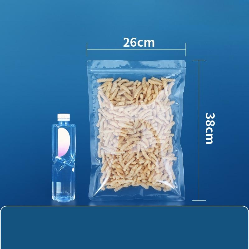 Double Layered 0.14mm Flat Bottom Seal Pocket Transparent Plastic Sealed Bag Suitable for Vegetable Dried Fruit Tea Leisure Fruit Packaging Storage