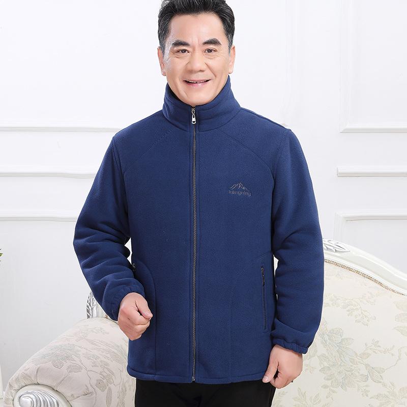 

Мужская однотонная флисовая куртка на весну и осень, свободная повседневная удобная толстовка M синий