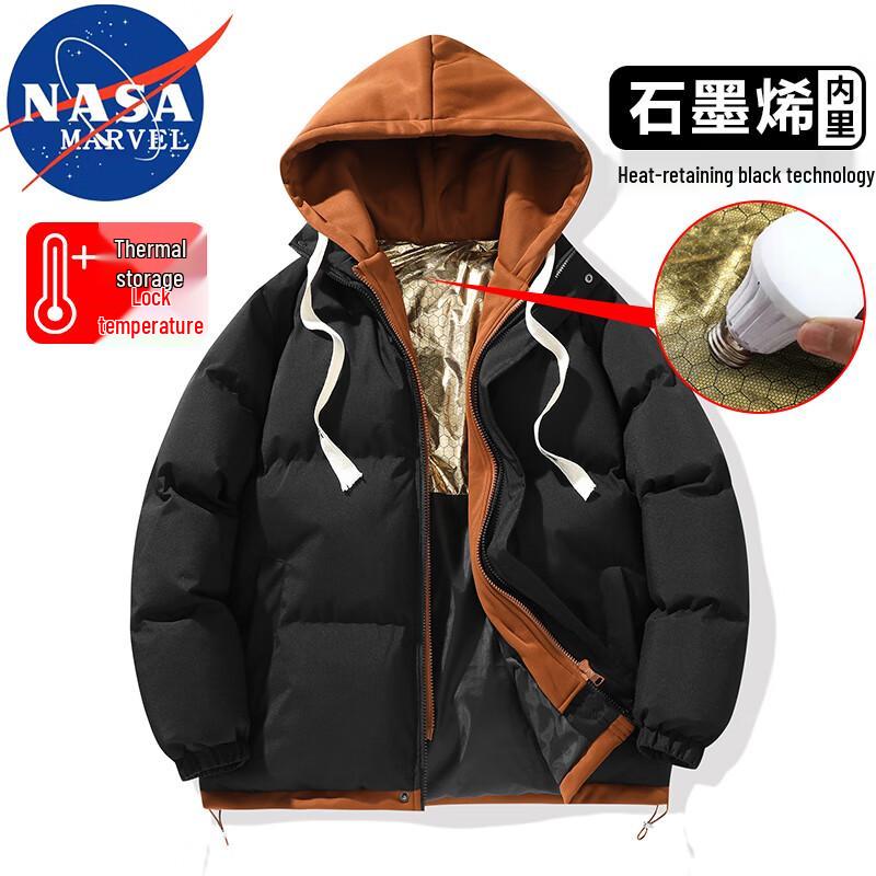 NASA MARVEL Men's Hooded Padded Puffer Jacket