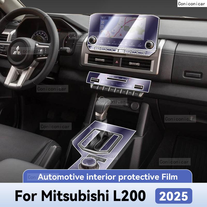 For Mitsubishi L200 2025 Car Interior Protection Anti-Scratch TPU Film Trument Center Control Navigation Accessories