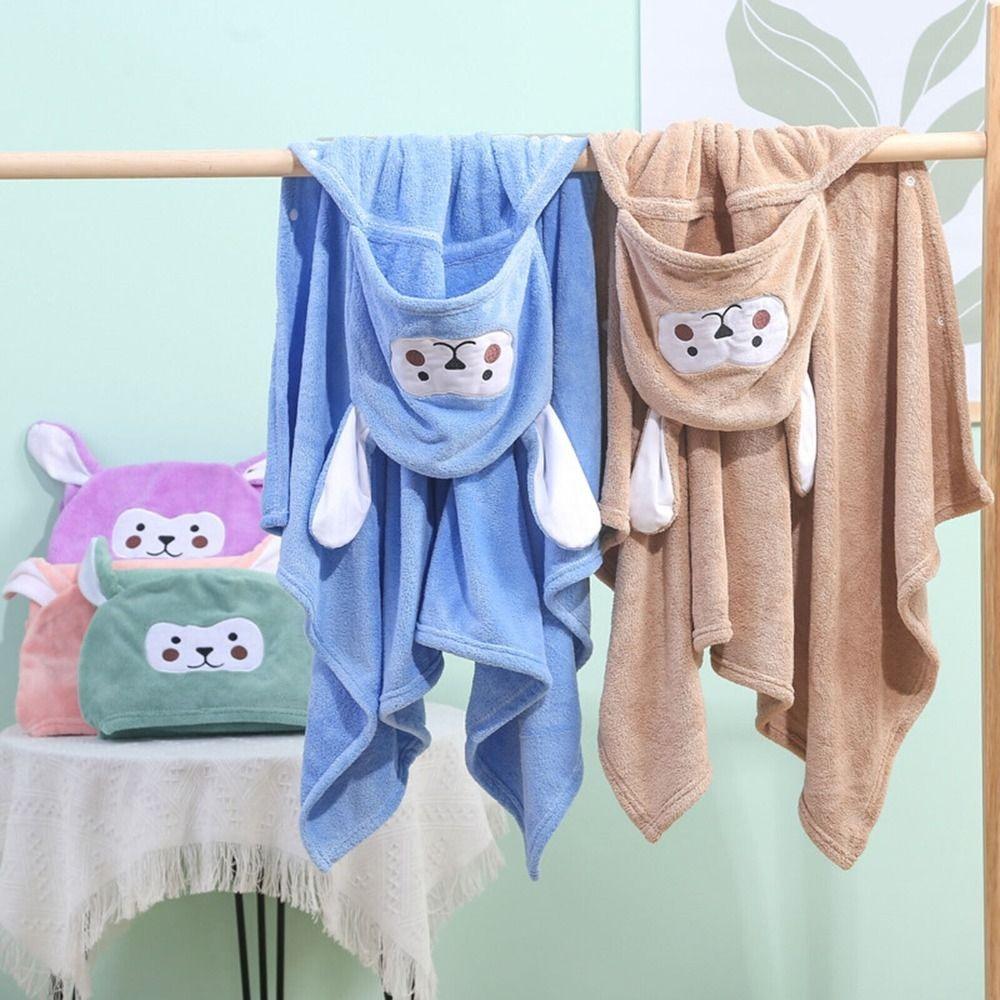 

Cartoon Kids Hooded Towel Large Size Bath Towel New Swaddle Blanket Baby синій