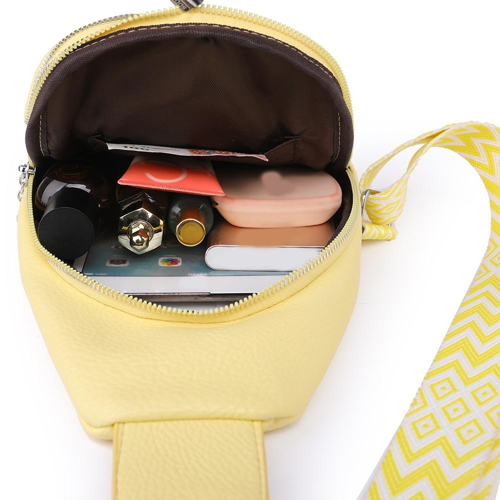 Women Chest Bag PU Leather Fashion Shoulder Bag Simple Casual Chest Waist Pocket