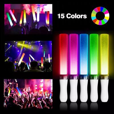 15 Farben Schaum Leuchtstäbe Fluoreszierende Leuchtstäbe RGB LED Leuchtstab Idol Konzert Bar Bühnenrequisiten Geburtstag Hochzeitszubehör