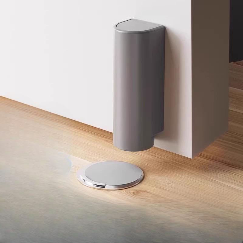 Stainless Steel Magnetic Door Stopper, Gray Black Nail Free Door Base, Door Hardware Door Close Prevention Door Stop Door Closer