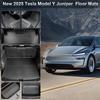 For Tesla Model Y Juniper 2025-2026 TPE Car Front Rear Trunk Mat Waterproof Wear-resistant All Weather Trunk Mats Backrest Amagi
