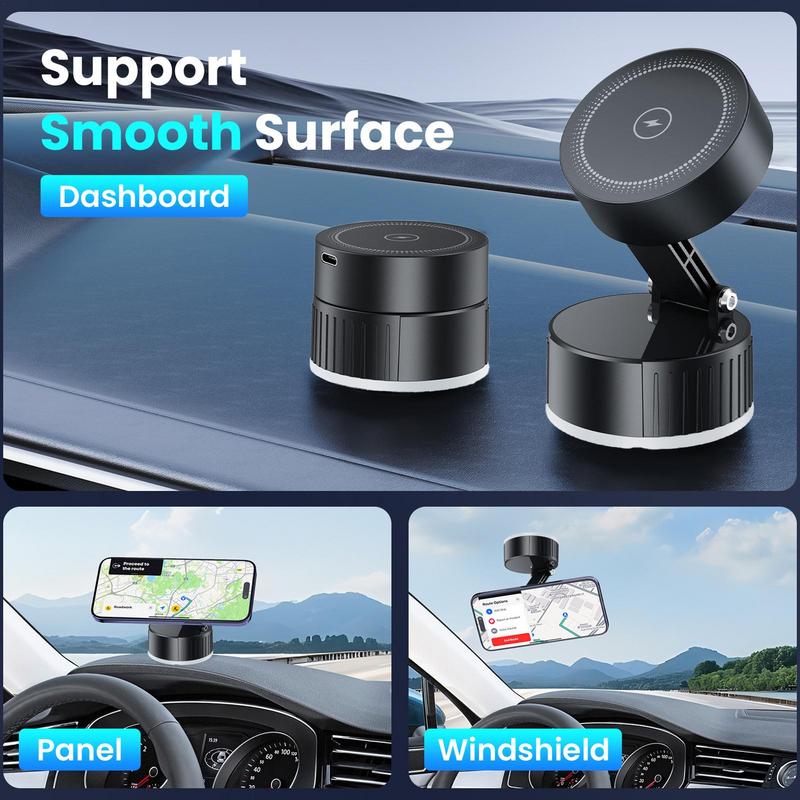 

Magnetic Suction Phone Mount Magnetic Car Phone Holder 180 Degree Rotatable Multifunctional Secure Smartphone Bracket 15W United States