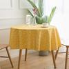 Bohemian Blue Geometric Print Tablecloth with Mediterranean Style Napkins - Cotton Linen for Coffee Table