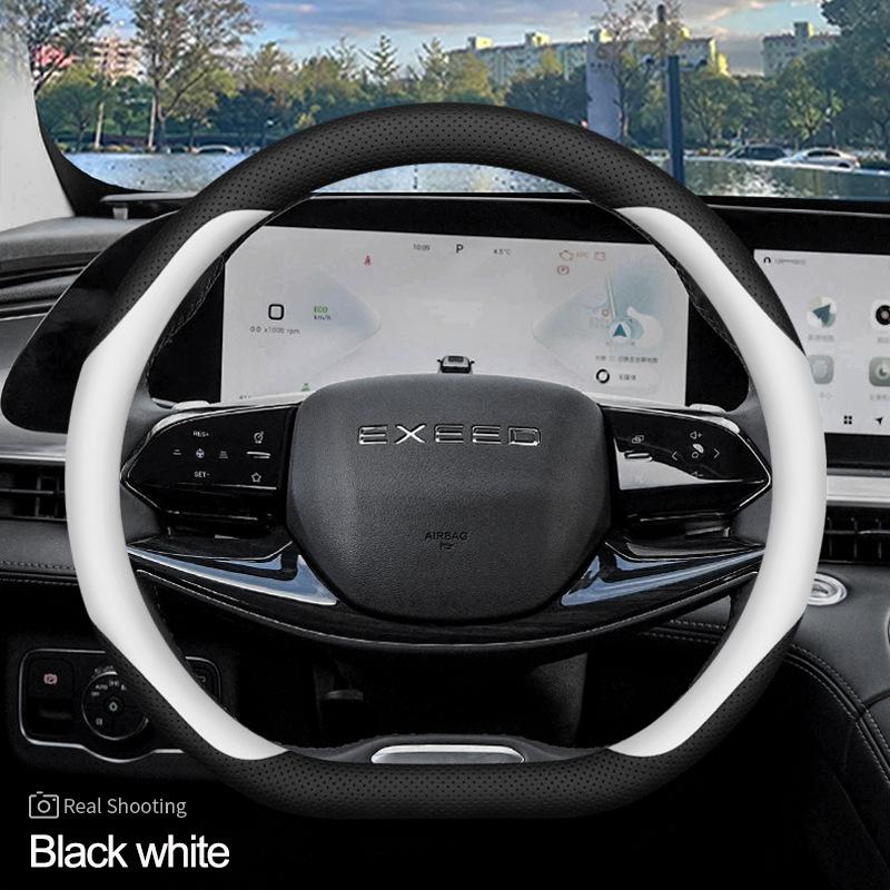 High Leather Braid On Car Auto Steering Wheel Cover Wrap for Exeed Yaoguang LX RX TXL VX TX D Type Steering Wheel Holder