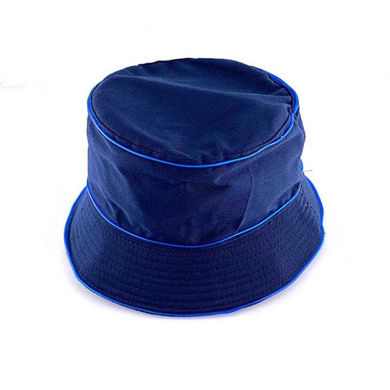 Unisex LED Világítós Hímzett Bucket Kalap Logóval és Egyszínű Lapos Tetővel