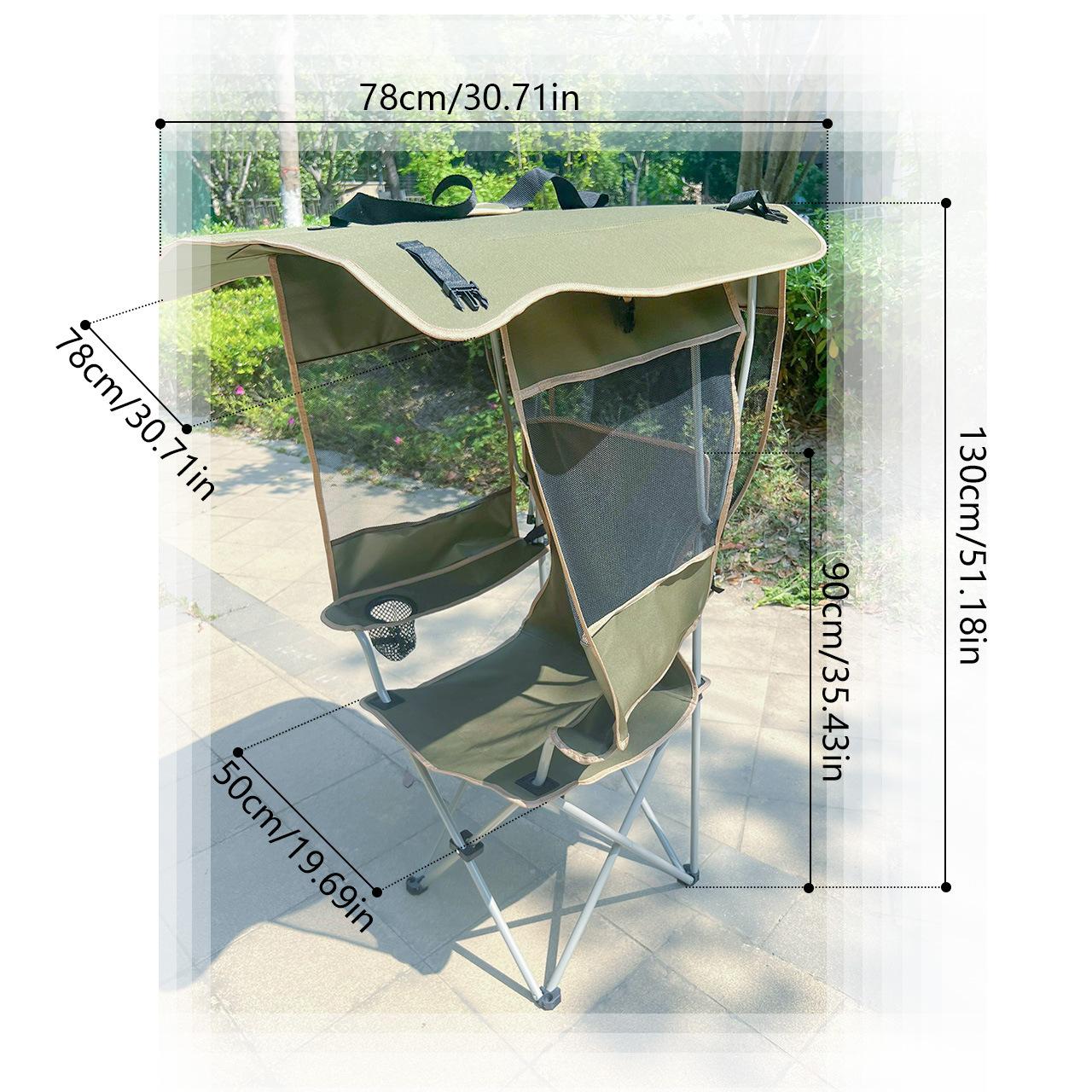 

Уличное складное кресло с солнцезащитным козырьком для кемпинга, рыбалки, пляжа. Портативный компактный дизайн. Удобное для барбекю, пикника, отдыха. светло-зеленый