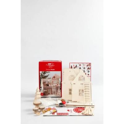 Wooden Santa Claus House Kit - Saint Nicholas House - Multicolored - Red - Children's - Mixed