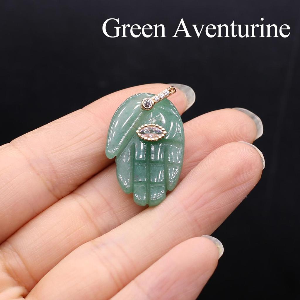 1Pc, Hand of Faramith Pendant, Energy Natural Stone Reiki Healing Crystal Gemstone Charms for Jewelry Making DIY Necklace Christmas Gift 18×32mm