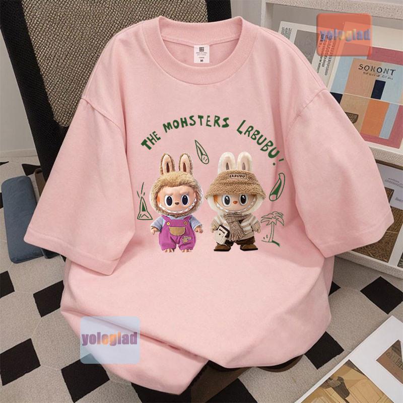LABUBU Oversize Tee | Korean Cotton T-Shirt Couple Look | Baju Murah S–3XL Unisex Casual 110