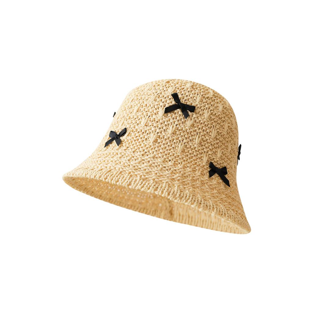 Korean Dongdaemun Butterfly Bow Straw Hat Girls Sweet Cute Fisherman's Beach Travel Sunscreen