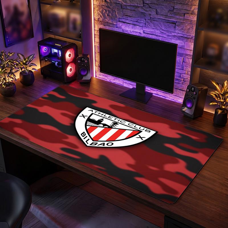 Athletic Bilbao Football Print Large Mouse Pad, Anti-Slip Extended Gaming Desk Mat for Office Home
