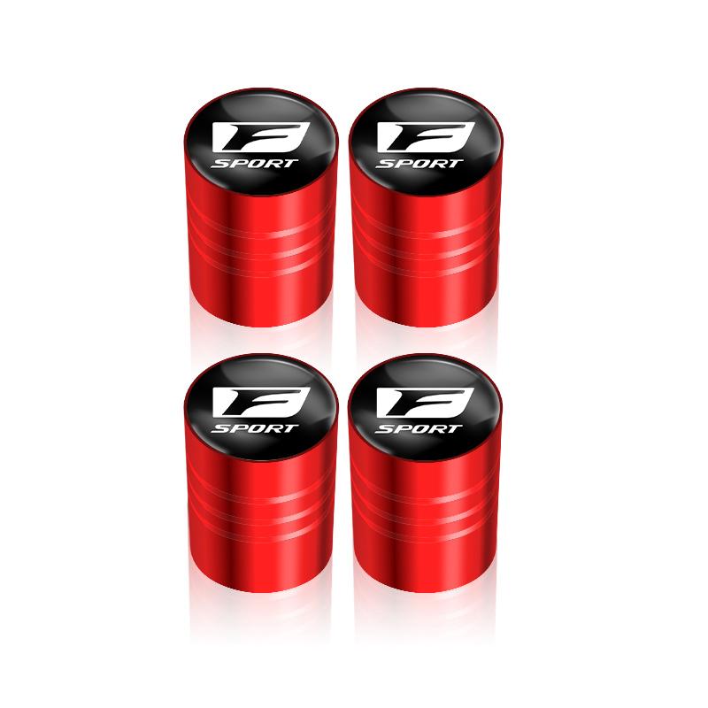 4Pcs Car Styling Metal Wheel Tire Valve Caps Dust Accessories For Lexus F SPORT Plug-in Hybrid ES UX 300e GX LBX NX RX 350h 450h