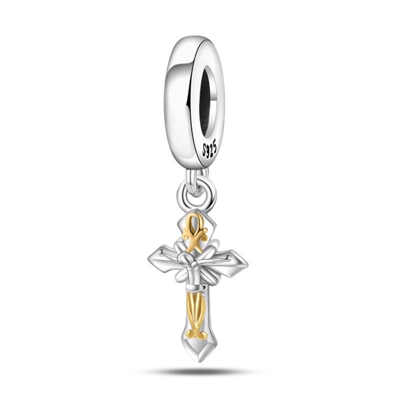 Holy Blessing copper Cross Wings Bible White Dove Classical 3mm Charm Bead Charms Bead Charms Compatible With Pandora Authentic Bracelets Do It Yourse