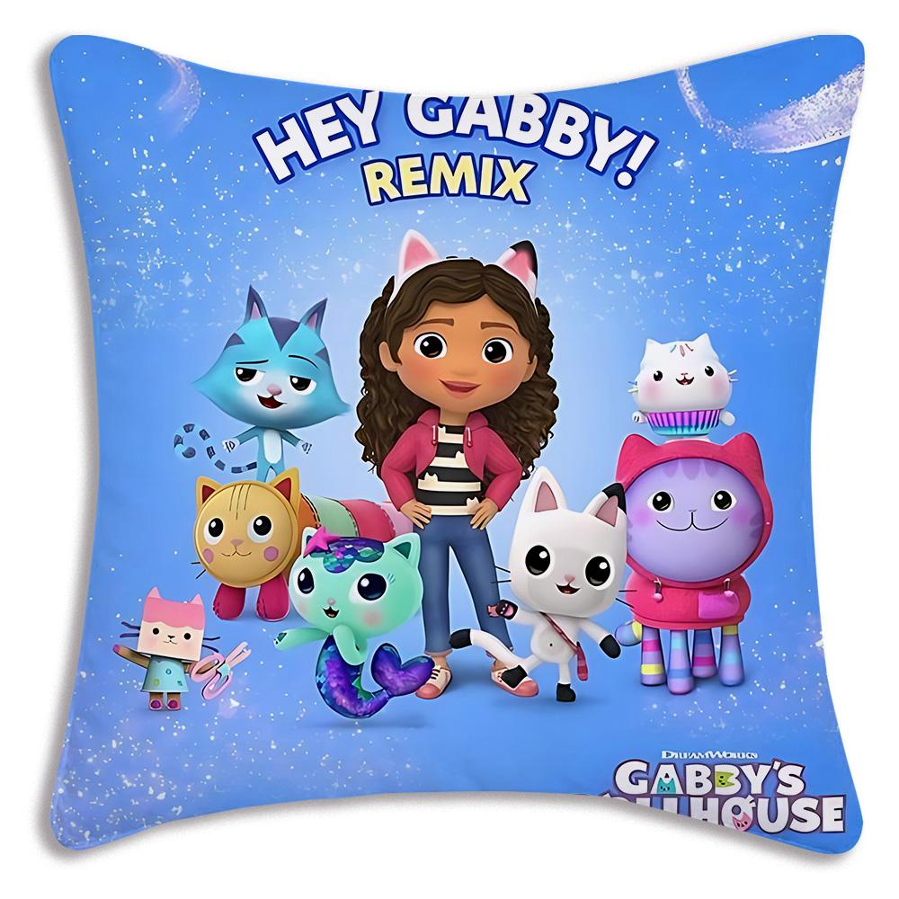 Cartoon Gabbys Kawaii Pillow Covers Cartoon Sofa Decorative Home Doublesided Printing Short Plush Cute Cushion Cover