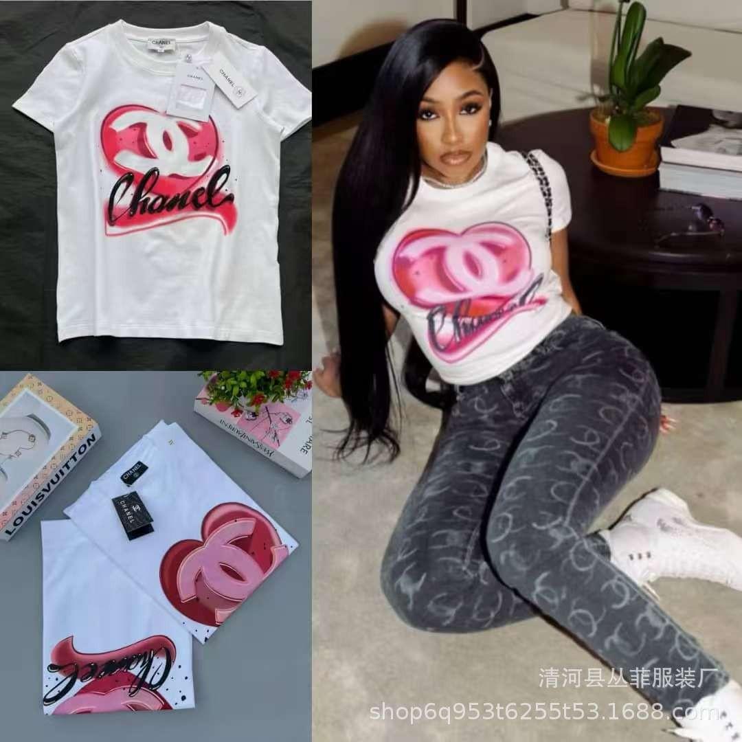 2026 Summer Women s Pure Cotton Casual Creative Print Short Sleeve T-Shirt S