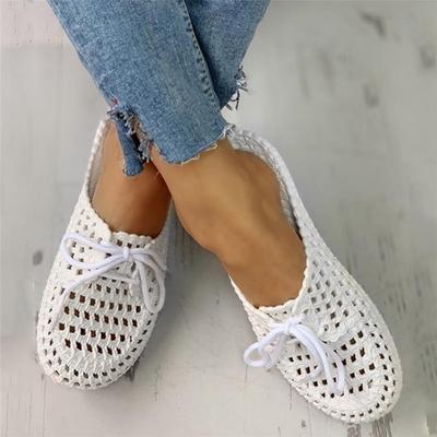 Sommer Hausschuhe Damen Geschlossene Zehe Atmungsaktive Flip Flops Damen Aushöhlen Schnüren Pvc Outdoor Flache Strand Slides Sandalen