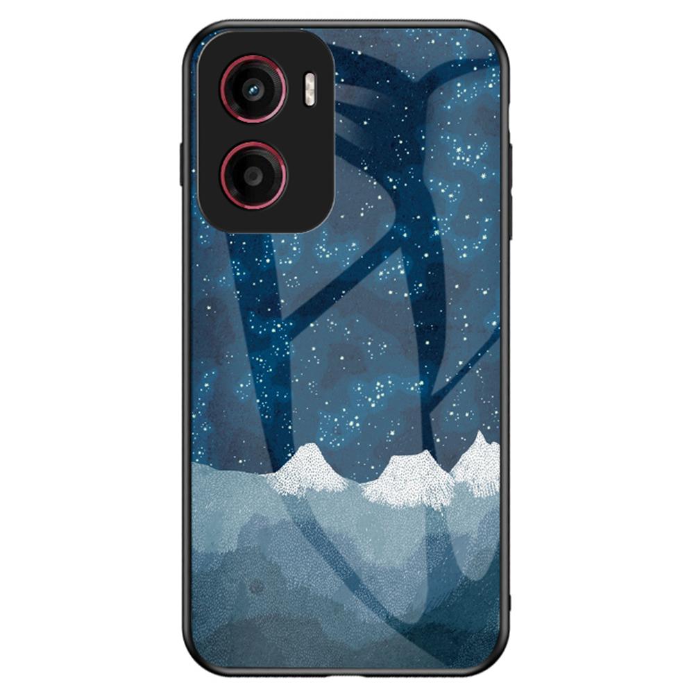 For Motorola Moto G05 4G Case Starry Sky Pattern Tempered Glass Phone Cover
