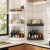 Punch-Free Semicircular Corner Kitchen Shelf for Seasonings, Bottles, and Jars