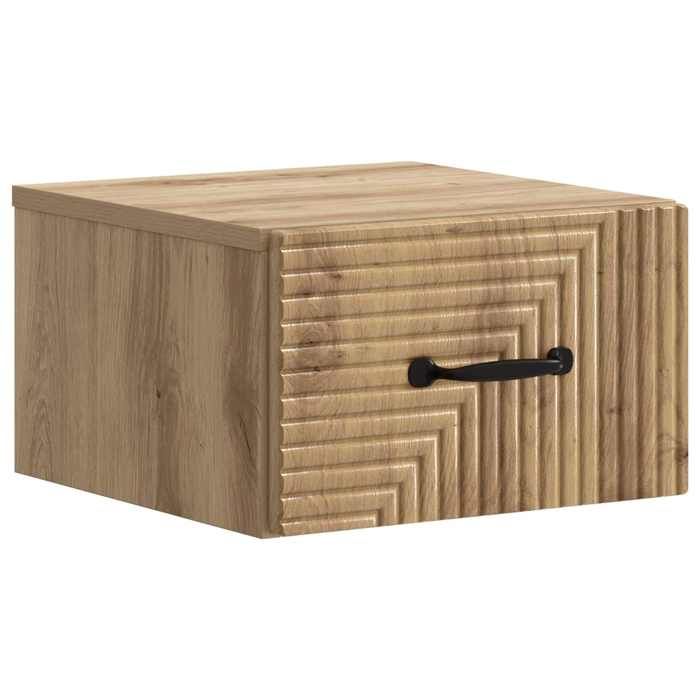 Table de chevet - MAISON EXCLUSIVE - Chêne artisanal - Bois d'ingénierie - Prise USB - 1 tiroir & étagère