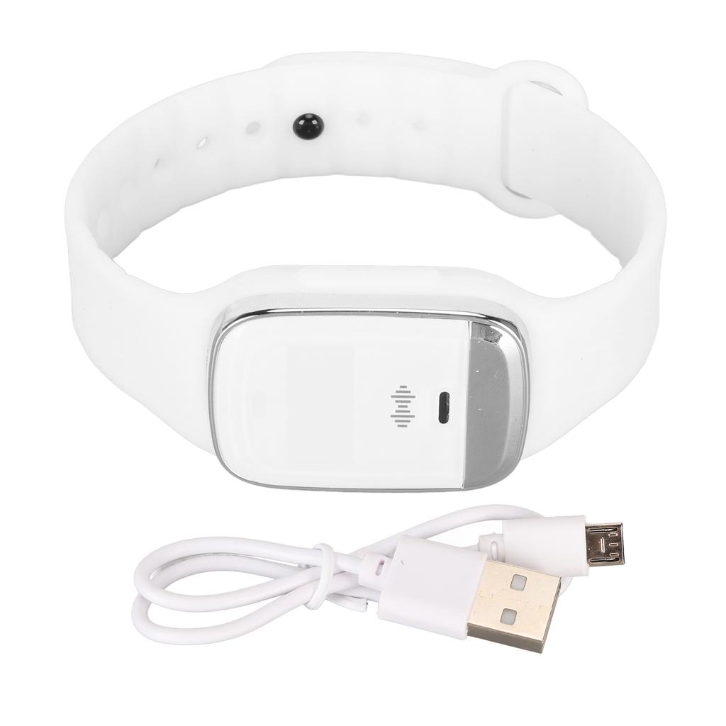 Ultrasound Repellent Bracelet Time Display Body Temperature Monitoring Repellent Watchband White