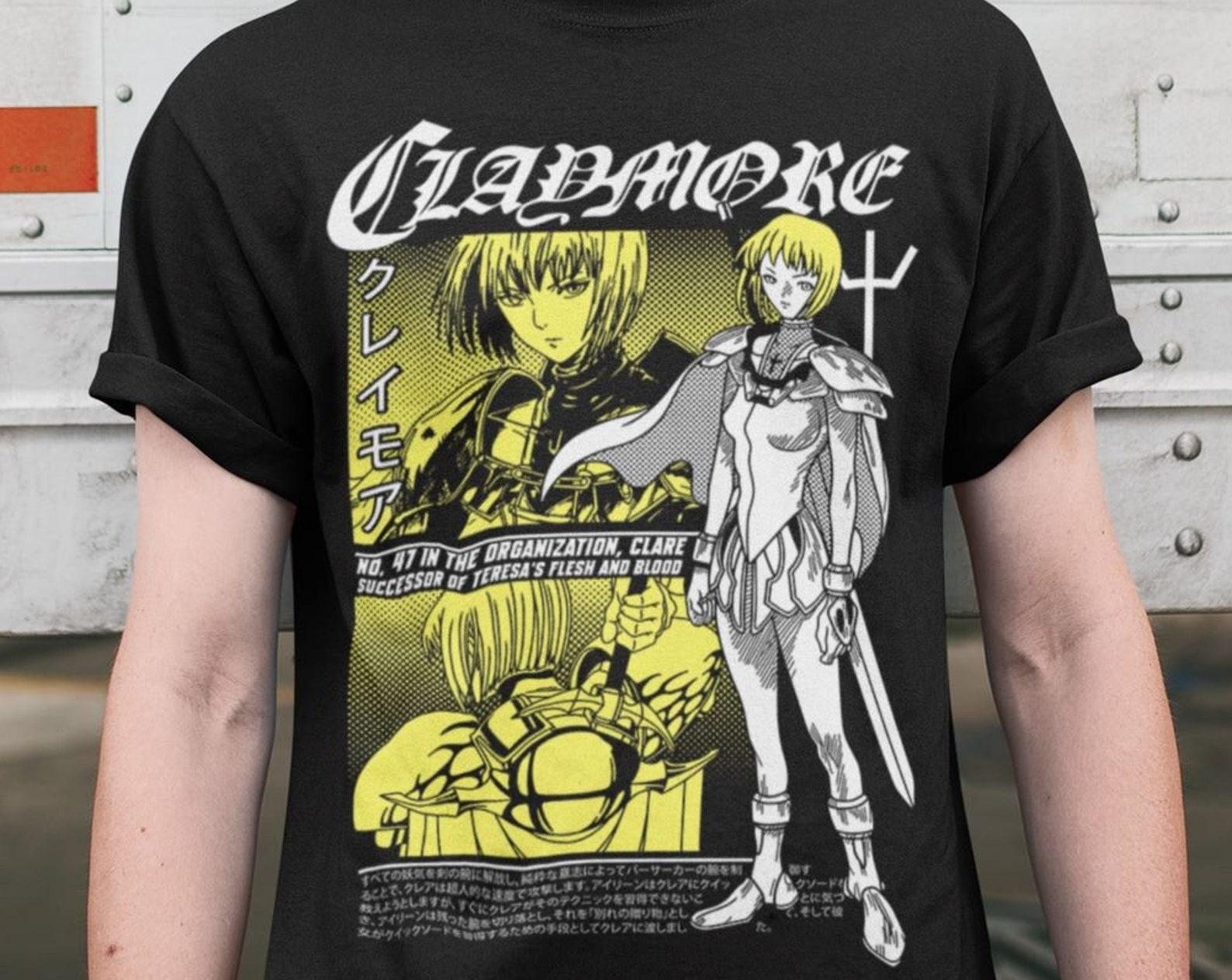 Unisex Claymore Anime T-Shirt, Clare, Miria Manga Waifu Shirt 2XL