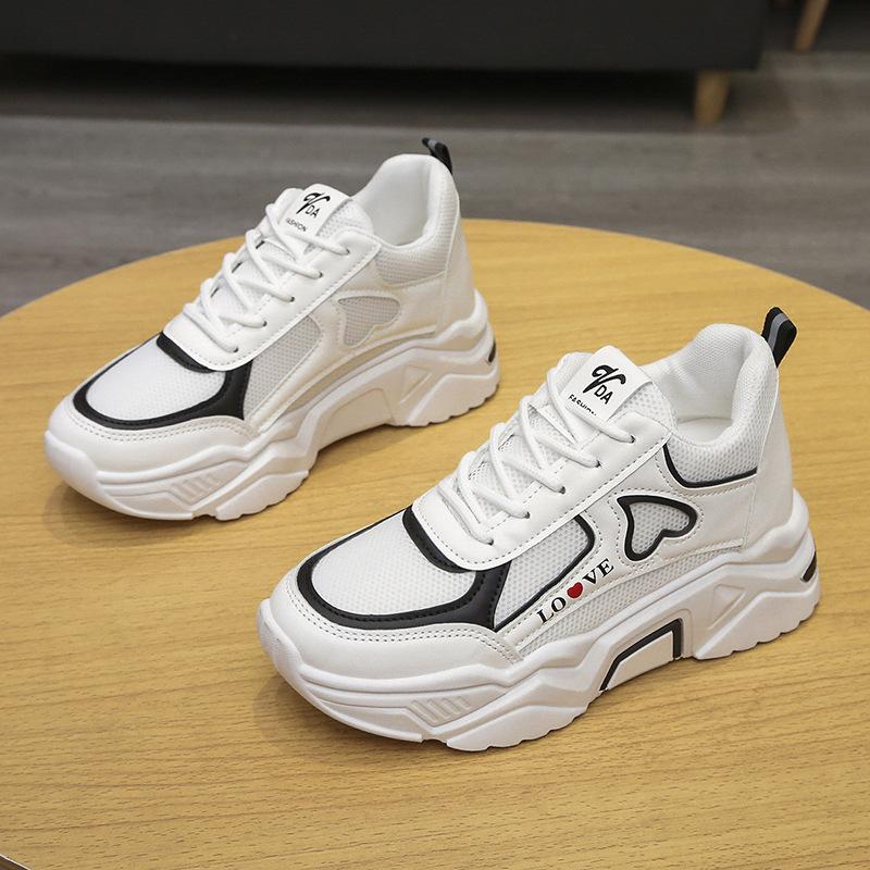 Dad shoes women's new shoes spring and autumn casual sports women's shoes low-top thick soles increase height and show thinness white shoes