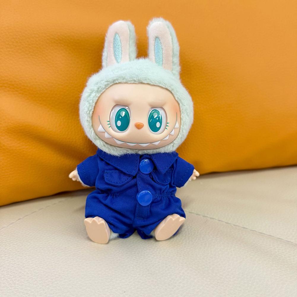 For 17cm Labubu Doll Clothes Fashion Clothes Workwear Overalls Doll Clothes Color Match Jumpsuit Dolls Accessories Cute Decoration Little Clothes