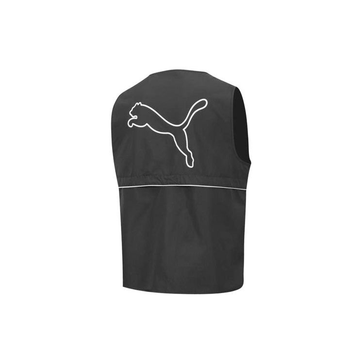 Puma Alphabet Logo Utility-Weste mit mehreren Taschen Herren Oberbekleidung Schwarz 537224-01