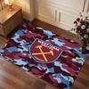 West Ham United Football Print Crystal Velvet Rug, Comfortable Water Absorbent Non Slip Indoor Floor Carpet
