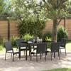 VidaXL 7-piece Garden Furniture Set with Black Poly Rattan Cushions 3380082