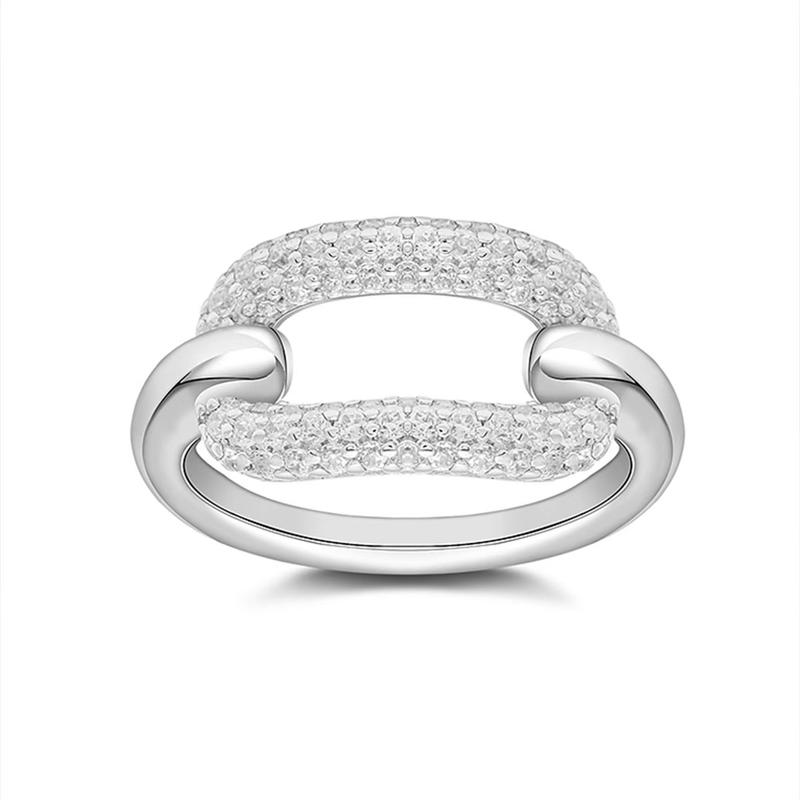 APM Monaco Exquisite niche buckle design, simple, versatile, elegant and fashionable ring, women s silver white A19505OX серебряный