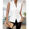 Women's Fashion Solid Color Commuting Button Vest Vest Top