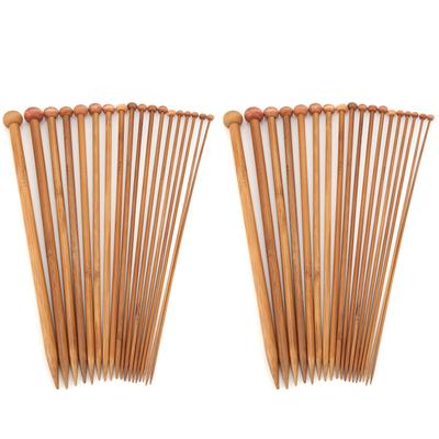 36 Pcs Knitting Needles DIY Carbonized Bamboo Single Point Wool Netting Needle for Craft Clothes