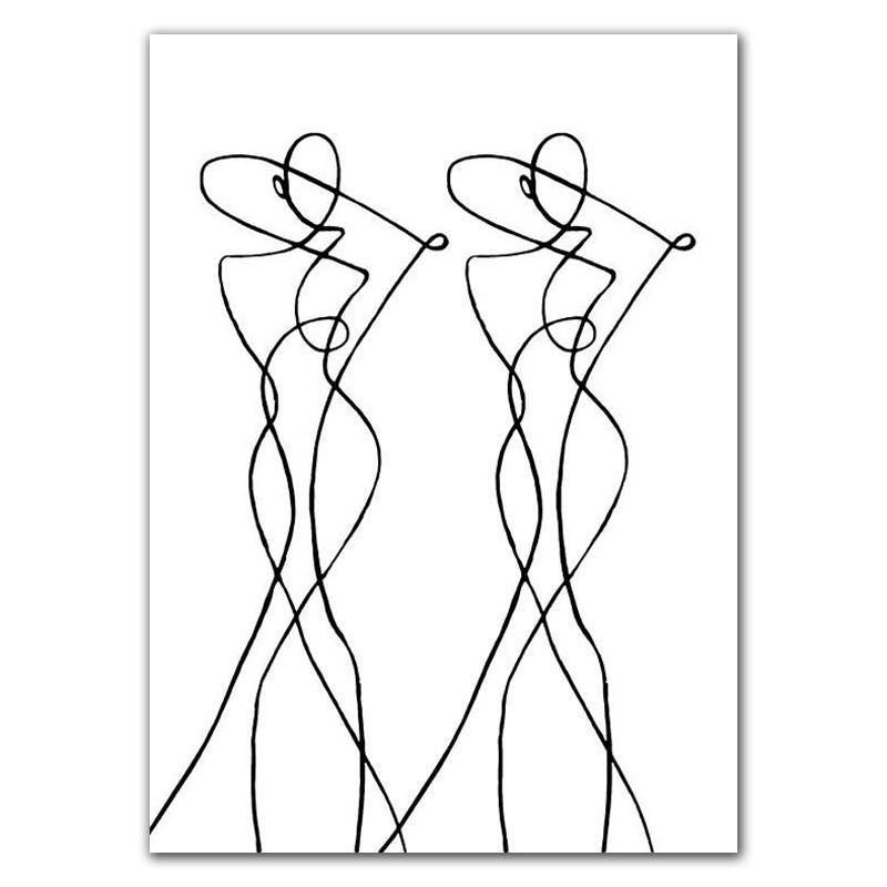 Nordic Minimalist Figures Line Art Sexy Woman Wall Canvas Painting Girls Drawing Posters And Prints Decor For Living Room HD0095