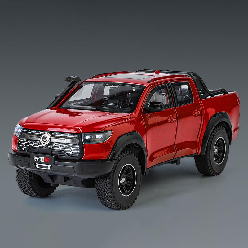 1:24 Great Wall Motor GWM Poer Alloy Muscle Car Model Sound and Light Pull Back Children's Toy Collectibles Birthday gift