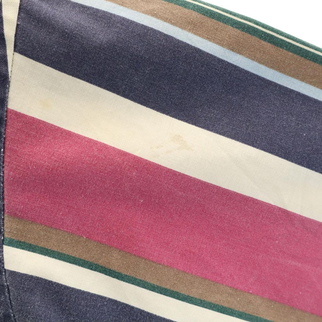 Wrangler 90s Old Striped Pattern Short sleeve shirt 17 Navy Men's Used