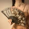 Translucent Ladies Lace Hand Fan Handheld Spanish Fan Home Decoration Dance Fan  Summer
