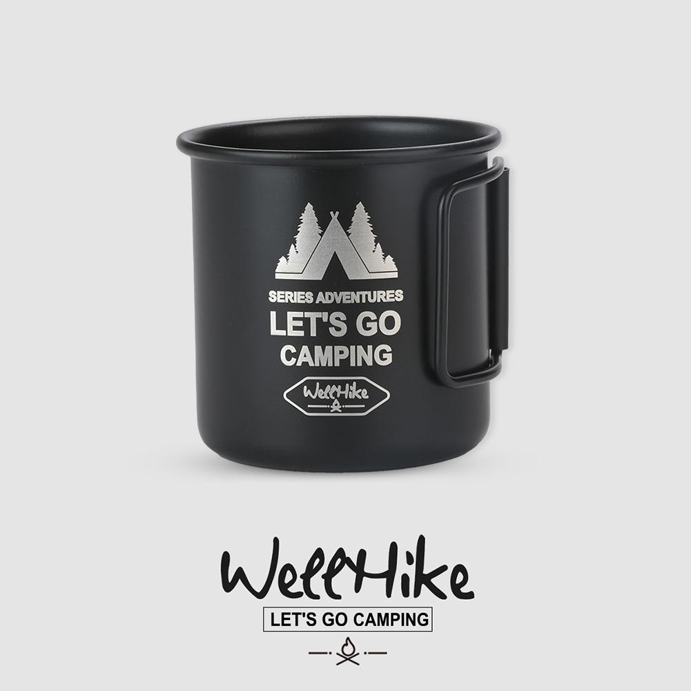 300 ml Camping-Wasserbecher mit faltbarem Griff, Camping-Becher aus Aluminiumlegierung, Tee-, Bier- und Kaffeebecher, leicht, für Camping und Wandern