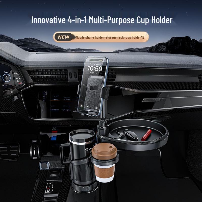 

Multi-Functional Adjustable Car Cup & Phone Holder Tray